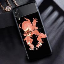 Case For Samsung Galaxy Z Flip 3 4 5G Black Hard PC Phone Housing Z flip4 Luxury Segmented Cover Anime Genshin Impact Cool Samsung Z Flip 4 brown