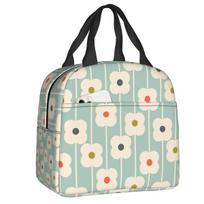 Orla Kiely Bubble Flowers Izoliuotas pietų krepšys moterims, nepraleidžiantis skysčių, skandinaviško stiliaus, terminis šaldymo krepšys, pietų krepšys, paplūdimiui, kempingui, kelionėms 22x20x13CM gryna