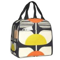 Orla Kiely Bubble Flowers Izoliuotas pietų krepšys moterims, nepraleidžiantis skysčių, skandinaviško stiliaus, terminis šaldymo krepšys, pietų krepšys, paplūdimiui, kempingui, kelionėms 22x20x13CM