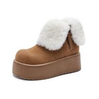 6 thick-soled snow boots women's winter velvet thickened inner height increase non-slip warm short boots versatile 39