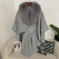 Spring Lanket Scarf Female Real Fur Coat Women Cloak Poncho Winter Warm Shawl Designer Thickening BPashmina Cape Stole Fur Coats One Size red