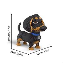 KNEW BUILT takso šunelio modelis Mini konstravimo kaladėlių žaislų rinkinys 9 stiliai augintinių entuziastams Teddy Hughes Corgi Collie augintinio stiliaus kaladėlė with box