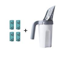 Pet Cat Litter Shovel Scoop with 4rolls Waste Bags, Cat Litter Filter Clean Tool gray