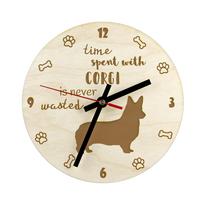 Welsh Corgi - clock with dog, wooden clock with engraving, personalised clock by Art-Dog