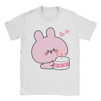 Funny Pink and Blue Cutest Love Couple Together Tshirts Men Cotton Short Sleeve Asamimichaan Cute Asamimi O-neck Summer Clothes S white