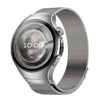 Be tarpų dirželis Huawei Watch 5 46 mm Metalinis magnetinis prabangus nerūdijančio plieno apyrankės dirželis correa Huawei Watch5 46 mm juosta pilka