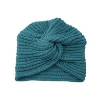 Casual Twist Knitted Turban Hat Warm Bonnet Design Cashmere Bonnet Cross Wrap Head Wool Turban Cap Girls žalia