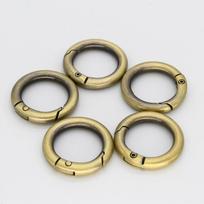 5Pcs/lot Metal O Ring Spring Clasps Openable Round Carabiner Keychain Bag Clips Hook Dog Chain Buckles Connector For DIY Jewelry 18x10.5x3.6mm beige