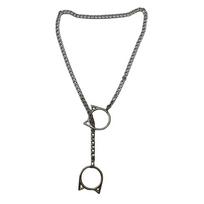 Slip Chain For Women Human Slipchain Choker Collar Heart Chain Necklace Heavy Cuban Long Chain A gray