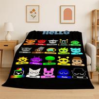 Music Sprunki Incredibox Game Soft Flannel Throw Blanket,Cozy Blanket for Bed,Couch,Sofa,Bedroom,Living Room,Travel,Picnic kids Size: 75*100cm, Weight: 230 GSM blue