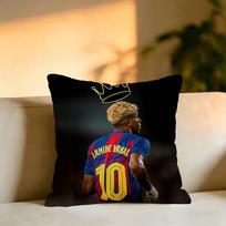 Futbolo Žvaigždė Lamine Yamal Pagalvės Užvalkalas Kvadratinis Dvipusis Sofos Pagalvės Užvalkalas Miegamojo Lovos Spintelės Pagalvė 40cmx40cm(16x16Inch)