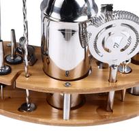 20Pcs Cocktail Shaker Set Stainless Steel Versatile Stylish Look Professional Mixed Drink Cocktail Tool Set for Home Bar Party beige