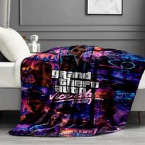 Grand Theft Auto VI spausdinta pledas - Minkštas ir patogus, miegamajam, kelionėms, sofai, namų dekoravimui - Gimtadienio Kalėdų dovana draugui 100cmx150cm