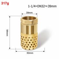 Female Thread Foot Valve Brass Body Pump Filter Leak‑Proof Water Strainer  Pipeline Fitting DN25 Small