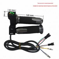 Four-Light Electric Vehicle Throttle with Voltage Display & Horn Four-light throttle with horn and voltage display black