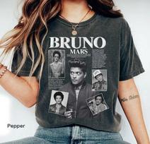 Bruno Mars Music Graphic Shirt Bruno Mars Concert 2026 Retro Unisex T-Shirt S gray