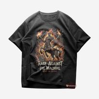 Rage Against the Machine T shirt | Rock Music Shirt | Bombtrack | Killing In The Name | Rage Against the Machine Merch | Cotton Tee T-Shirt Mens Kids 140 gray