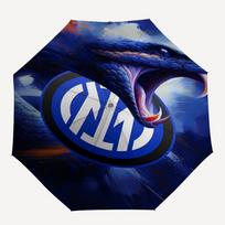 Inter Milan Tematikos Automatinis Skėtis, Lengvas ir Nešiojamas, 8 Stygos, Puikiai Tinka Lauko Kelionėms, Gimtadieniams, Kalėdoms, Dovanoms. Three-fold umbrella gray