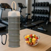 Protein Powder Container Baby Milk for Home Office Exercise Gray pilka spalva