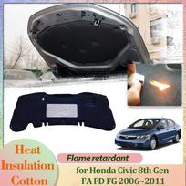 Car Hood Engine Cover for Honda Civic 8th Gen FA FD FG 2006~2011 Insulation Liner Cotton Soundproof Trunk Heat Mat Accessories Heat Shields 2