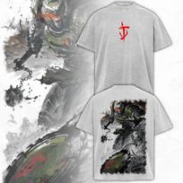 Doom Slayer Vintage Washed Gaming T-Shirt Two Sided Graphic Tee Gift for Fan 110 gray