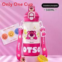 Mickey Mouse Insulated Travel Mug With Double Lid And Capacity For Kids And Students rožinė raudona spalva