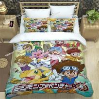 3D Digimon cartoon printed Printed Bed Set Duvet Cover Pillowcase Bedding Set Bed Linen Sheet Quilt Cover Full Queen King Size 140*200cm/55x79in Single/Twin 3pcs