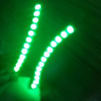 1 pora LED šviesos dirbtinių blakstienų lempa dvigubo voko lipdukas vandeniui atsparus unisex blizgančios žavios blakstienos makiažas dirbtinės blakstienos žalia