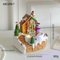 Christmas Gingerbread House Light-Up Music Box Ornament