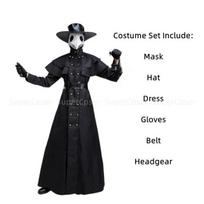 Helovino Viduramžių Gobtuvas su Gaubtu Maro Daktaro Kostiumas Kaukė Skrybėlė Vyrams Vienuolio Cosplay Steampunk Kunigo Burtininko Gobtuvas Apsiaustas 5XL 3XL black