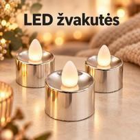 dekoratyvinė led žvakutė, sidabrinės spalvos, 3,5 × 3,5 cm