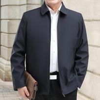 Men's Jacket Fleece Thickened Jacket Dad Cotton Coat Warm Loose Autumn and Winter L black