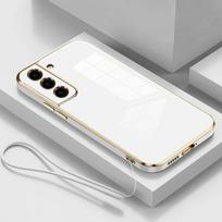 Prabangus dengtas dėklas, skirtas Samsung A56 A36 A26 A16 A06 A55 A35 A25 A15 A05 S A54 A34 A24 A14 A04 A73 A53, su minkštu silikoniniu dirželiu, telefono dėklas For Samsung A33 5G&Case & Strap balta