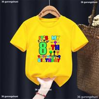 New Sprunki Birthday Boys Tshirt,Game Cartoon Sprunki Birthday For Kids Tshirt,5-8 Years Old Boys Tees It'S My Birthday Sprunki 150 yellow