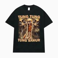 Tung Tung Sahur Fun Baseball Bat Stem 100% Cotton T-shirt Men's Clothing Fashion Humor Style T-shirt Summer Top T-shirt 3XL brown