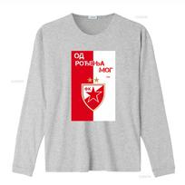 MARŠ KINIAI MAGLIA FAN RAUDONOSIOS ŽVAIGŽDĖS BELGRADAS SERBIJA CRVENA ZVEZDA 2 S M L XL vintage Skalbti Šiek tiek stilingi dizainerio drabužiai 3XL red