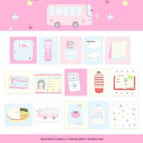 Waka Waka Cute Writing Planner: Korean-Style Die-Cut & Collage Paper for DIY Projects pink