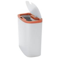 Automatinio jutiklio šiukšlių kibiras didelės talpos siaurų siūlių laikymo kibiras su dangteliu IPX5 vandeniui atsparūs vonios priedai Orange  Battery brown