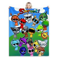Sprunki Incredibox žaidimo minkštas pliušinis pledas sofai, lovai, įvairių dydžių, miegui, visų sezonų antklodė 75x90cm blue