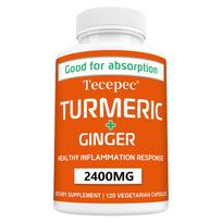 Turmeric Extract Dietary Supplement, With Organic Ginger Root Powder, 120 Capsules 120 Capsules white