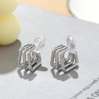 Elegant French Style Ear Cuff - Personalized Mosquito Coil Holder, No Piercing, Cool Cartilage Clip Earring Set for Women sidabras