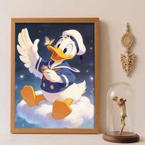 Disney Donald Duck Diamond Painting Art Kit Handmade DIY 5D Home Decor Gift Round 30x40cm black