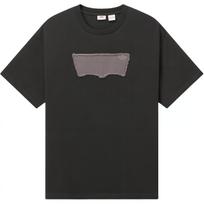 Levis Simple Casual Fashion Versatile Soft Loose Ribbed Classic Crew Neck Short Sleeve T-Shirt Unisex Tops Pirate-Black 004IS-0000 M gray