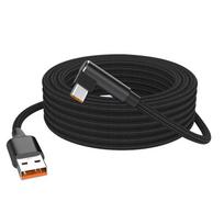 90 Degree Right Angle USB to Type C Fast Charging Nylon Braided Data Cable Charger Cord for iPhone 15 16 Series Huawei Samsung Xiaomi Android Type-C 0.5M