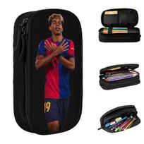 Lamine Y-Yamal Pencil Case Fun Football Soccer Pen Bags Student Large Storage Office Gift Pencilcases 21x10.5x5cm black