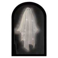 Plastic Halloween Ghost Mirror Night Light Thickened Hologram Ghost Prank Decor  for Indoor Outdoor White Light Style-D(50*24cm)