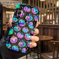 Phone Case: 2D Flat Samsung Galaxy A34 A35 M05 M06 S20 S22 S21 FE Plus 5G Protective Case, Pumpkin Seamless Full Print, Christmas and Halloween Gift blue