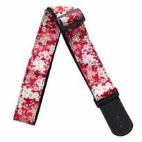 Japanese Pattern Guitar Strap for Electric and Acoustic Guitar Sakura [C-RAYS] Guitar, Bass, (Hana Red) red