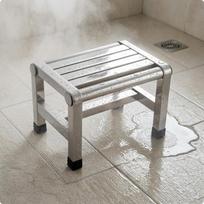 Nerūdijančio plieno metalinis suolas su grotelių sėdimąja dalimi, suvirintos konstrukcijos 31CM
