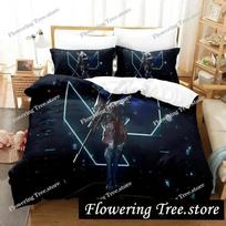New Game Jett Valorant Bedding Set Single Twin Full Queen King Size Bed Set Adult Kid Bedroom Duvet Cover Sets Anime Yataklar EU Single 135*200cm/53x79in 3pcs black